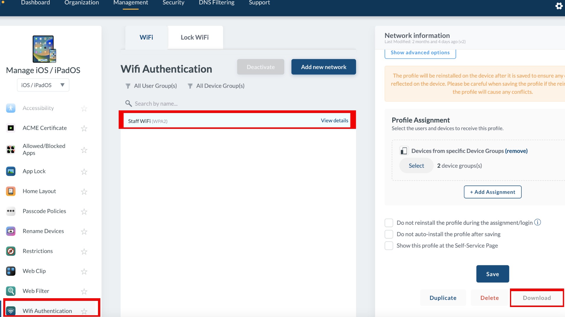Download WiFi Config