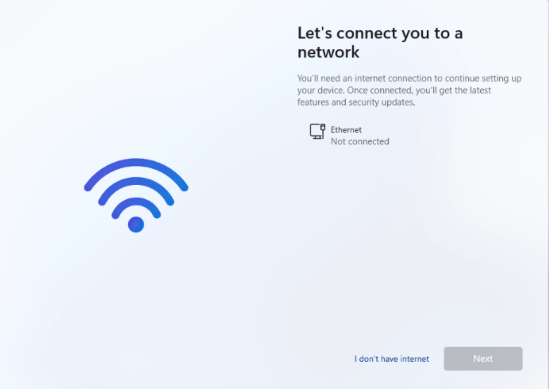I don't have internet Windows 11