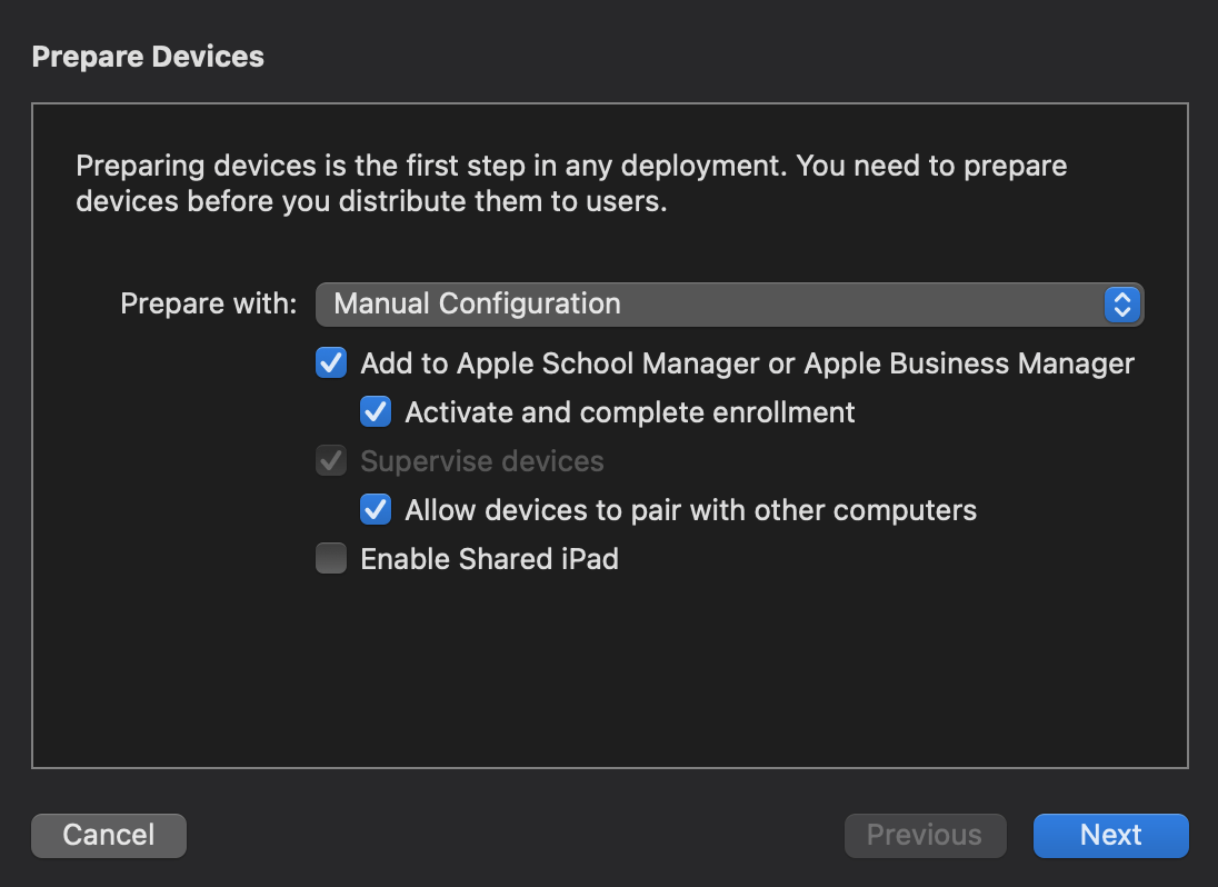 Prepare Device - Apple Configurator