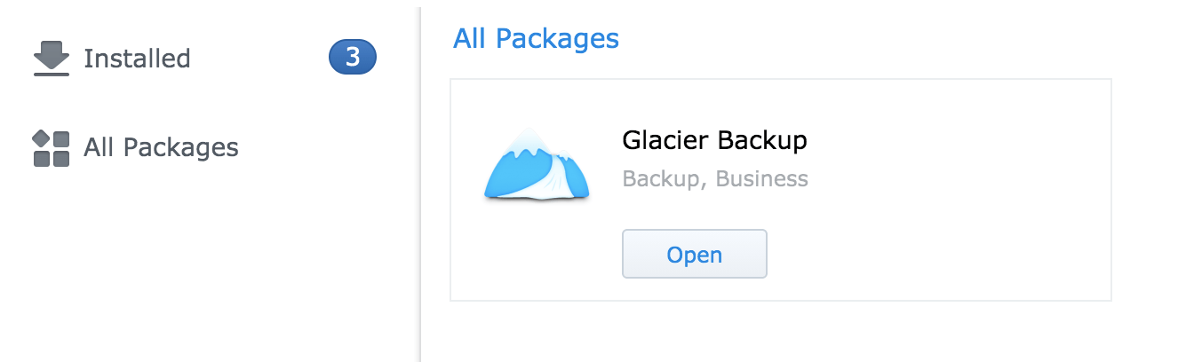 Synology NAS Package Center - Glacier